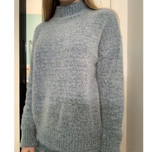 Denim-Blue Fuzzy Sweater